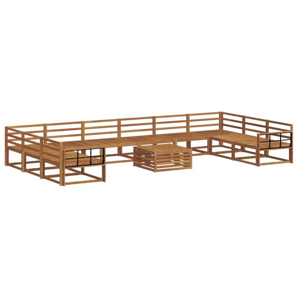 Комплект дивани за открито 11 pcs Естествен