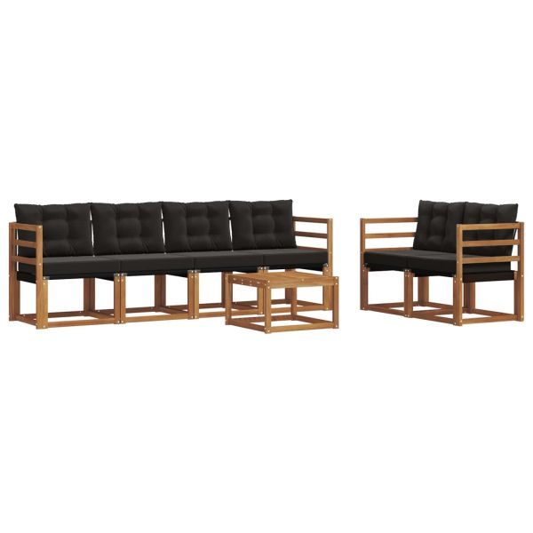 Комплект дивани за открито 7 pcs Естествено и черно