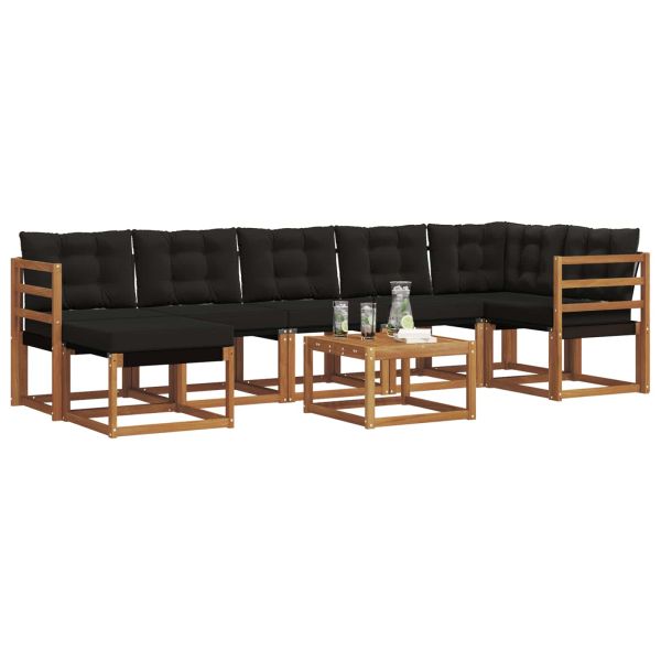 Комплект дивани за открито 8 pcs Естествено и черно