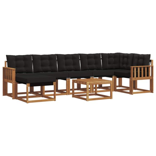 Комплект дивани за открито 8 pcs Естествено и черно