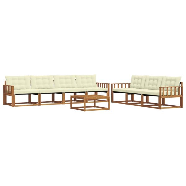 Комплект дивани за открито 8 pcs Натурален и Крема