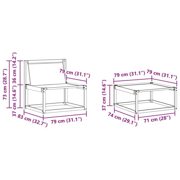 Комплект дивани за открито 5 pcs Естествено и черно