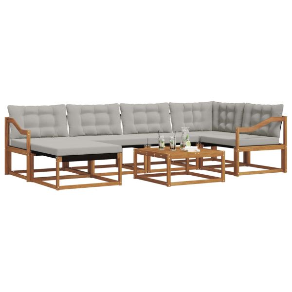 Комплект дивани за открито 7 pcs Естествено и светло сиво