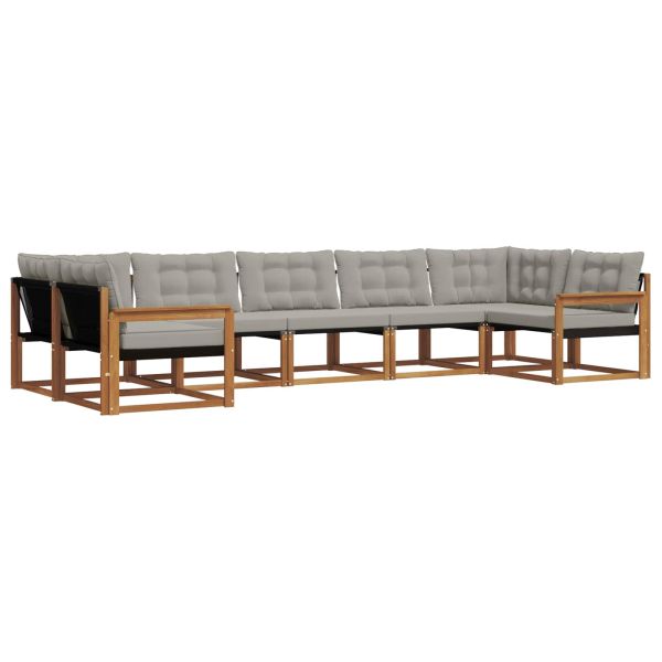 Комплект дивани за открито 7 pcs Естествено и светло сиво