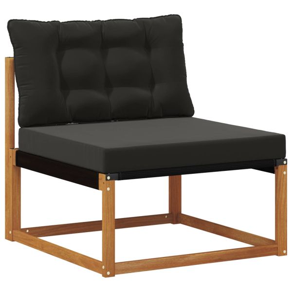Комплект дивани за открито 10 pcs Естествено и черно