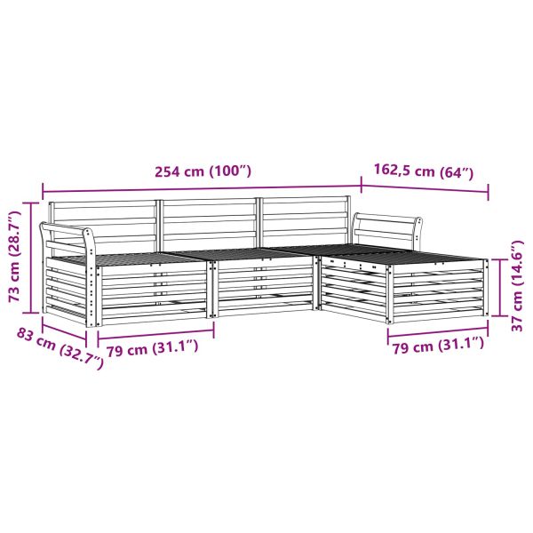 Комплект дивани за открито 4 pcs Естествен