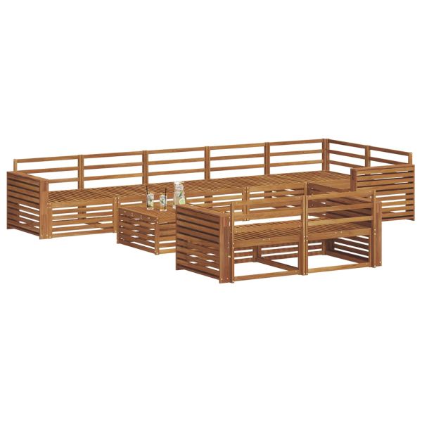 Комплект дивани за открито 9 pcs Естествен