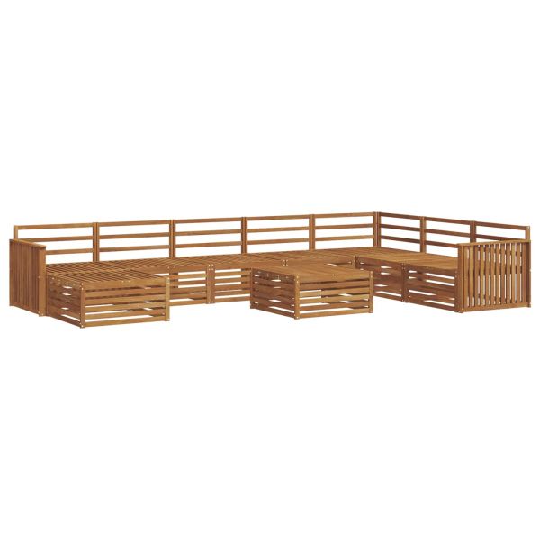 Комплект дивани за открито 9 pcs Естествен
