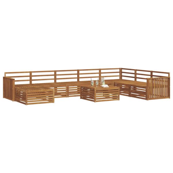 Комплект дивани за открито 9 pcs Естествен