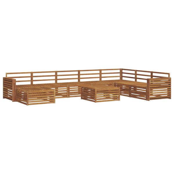 Комплект дивани за открито 9 pcs Естествен