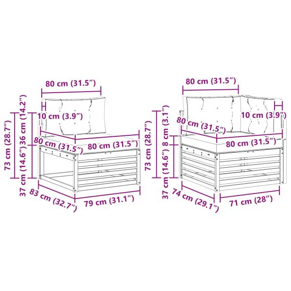 Комплект дивани за открито 9 pcs Естествено и светло сиво