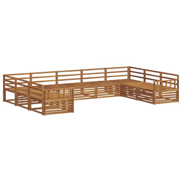 Комплект дивани за открито 9 pcs Естествен
