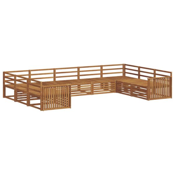 Комплект дивани за открито 9 pcs Естествен