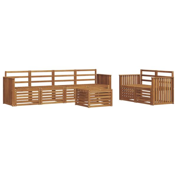 Комплект дивани за открито 7 pcs Естествен
