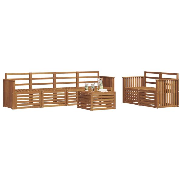 Комплект дивани за открито 7 pcs Естествен