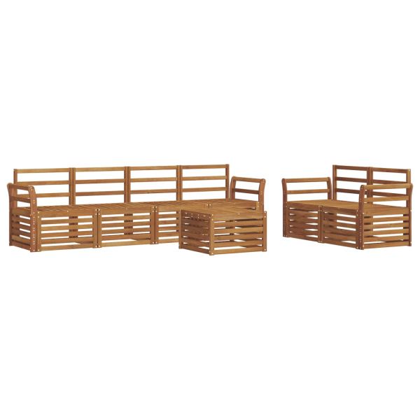 Комплект дивани за открито 7 pcs Естествен