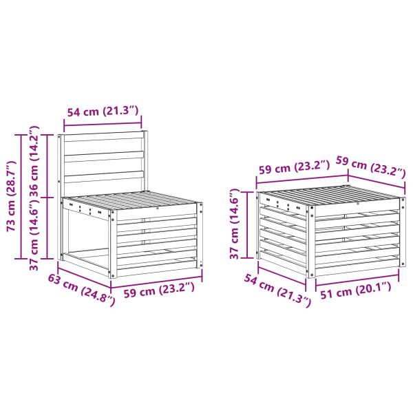 Комплект дивани за открито 7 pcs Натурален и Бежов