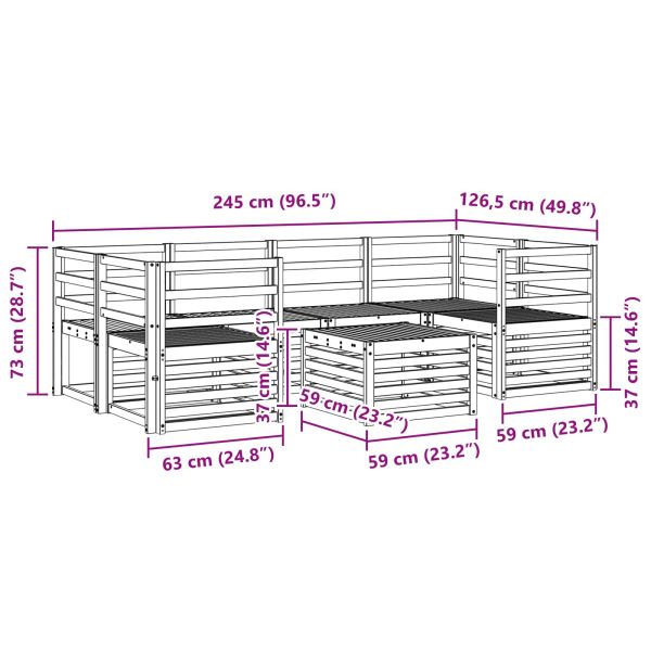 Комплект дивани за открито 7 pcs Естествен