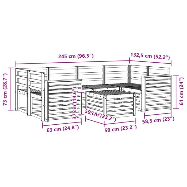 Комплект дивани за открито 7 pcs Естествен