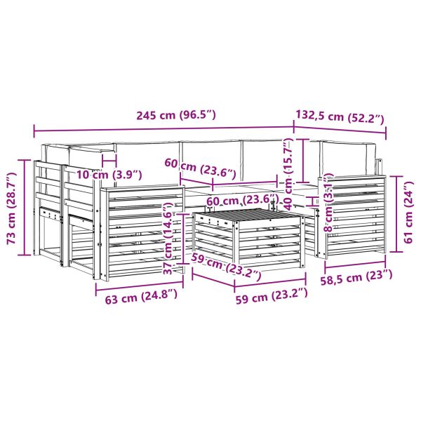 Комплект дивани за открито 7 pcs Естествено и светло сиво
