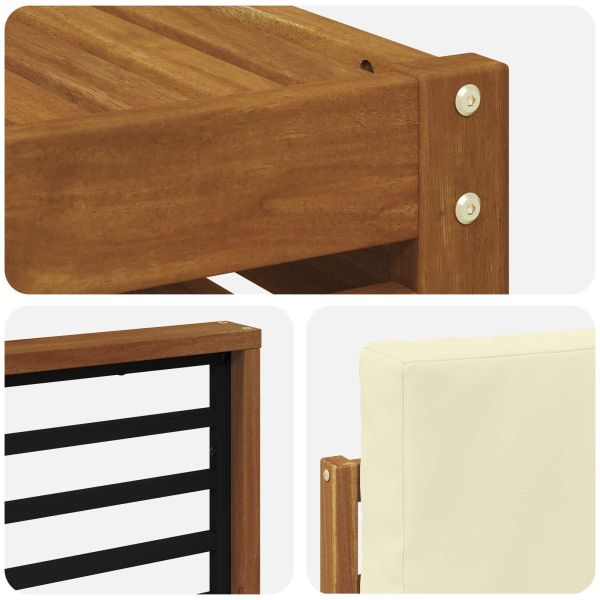 Комплект дивани за открито 7 pcs Натурален и Крема