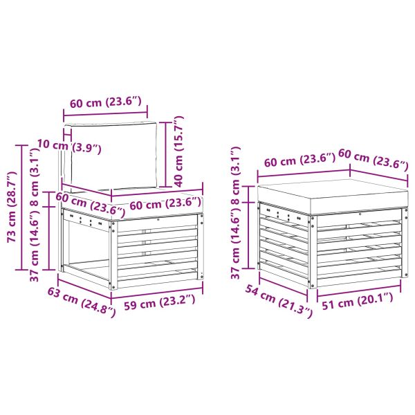 Комплект дивани за открито 5 pcs Натурален и Антрацит