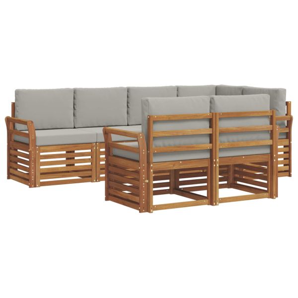 Комплект секционен диван 7 pcs Естествено и светло сиво