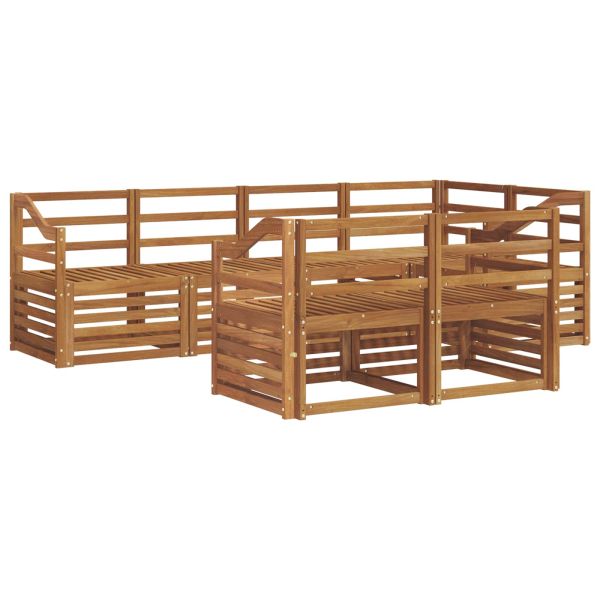 Комплект секционен диван 7 pcs Естествен