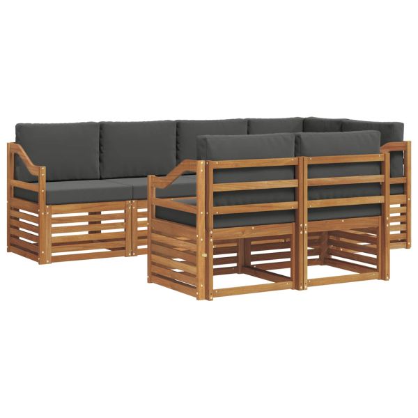 Комплект секционен диван 7 pcs Натурален и Антрацит