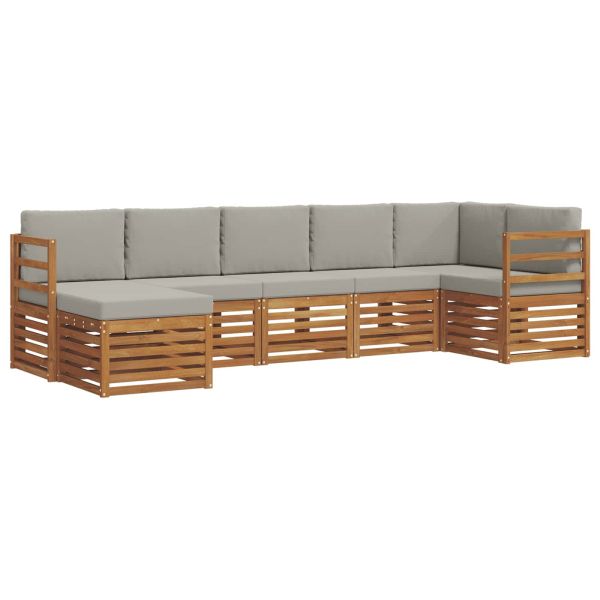 Комплект секционен диван 7 pcs Естествено и светло сиво