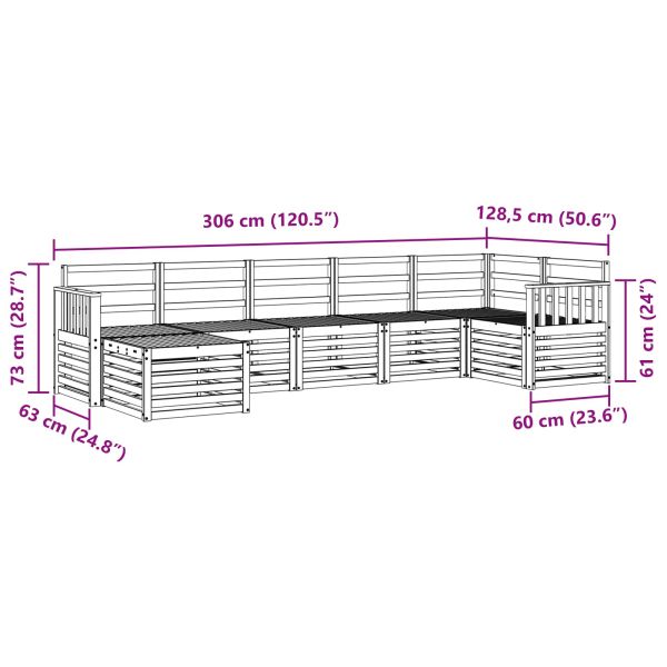 Комплект секционен диван 7 pcs Естествен