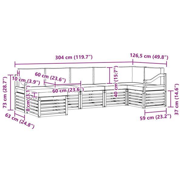 Комплект секционен диван 7 pcs Натурален и Антрацит