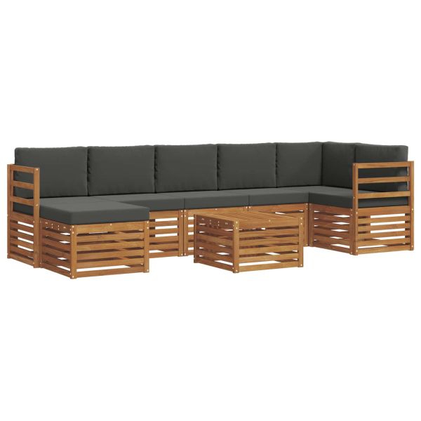 Комплект дивани за открито 8 pcs Натурален и Антрацит