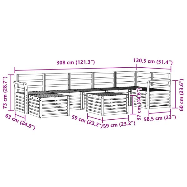 Комплект дивани за открито 8 pcs Естествен