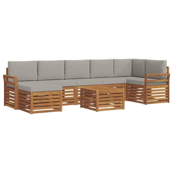 Комплект дивани за открито 8 pcs Естествено и светло сиво