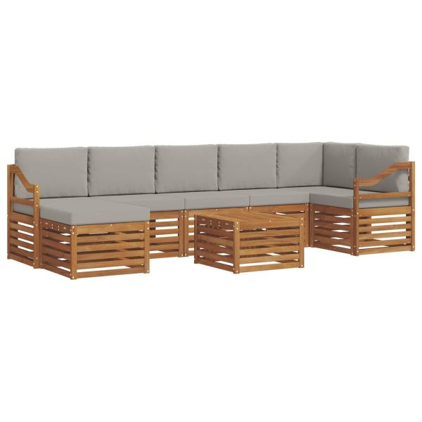 Комплект дивани за открито 8 pcs Естествено и светло сиво