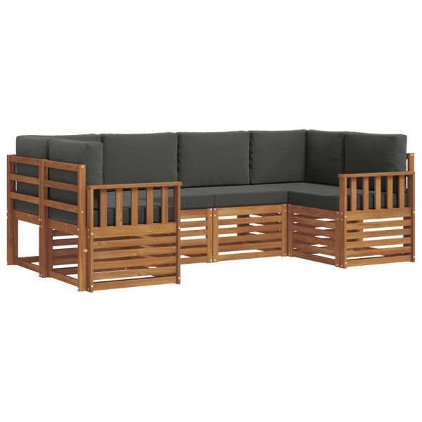 Комплект секционен диван 6 pcs Натурален и Антрацит