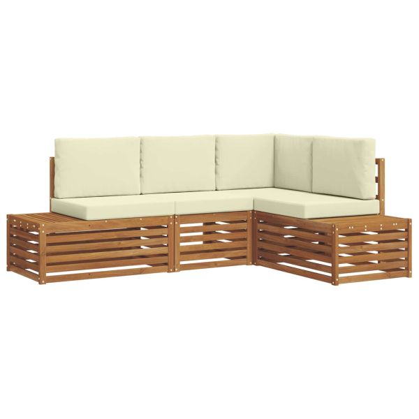 Комплект дивани за открито 4 Брой Натурален и Крема