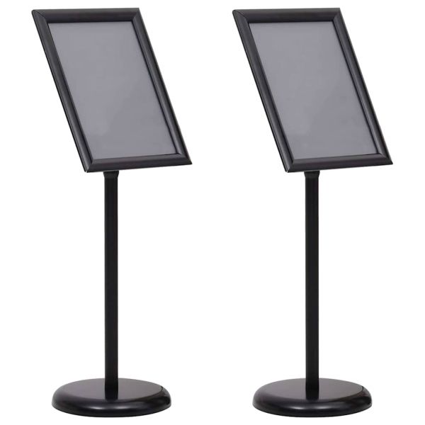 Стойки за плакати 2 pcs Черно 45 x 32,7 x 108 см Алуминий