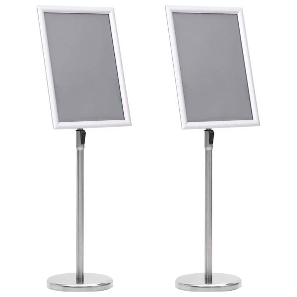 Стойки за плакати 2 pcs Сребрист 45 x 32,7 x 108 см Алуминий