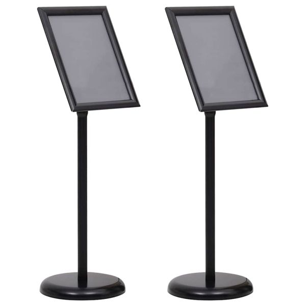 Стойки за плакати 2 pcs Черно 32.7 x 24 x 108 см Алуминий