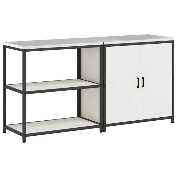 Комплект за кухненско съхранение с рафт с врата 2 pcs Бяло