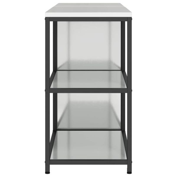 Комплект за кухненско съхранение с рафт с врата 2 pcs Сребрист