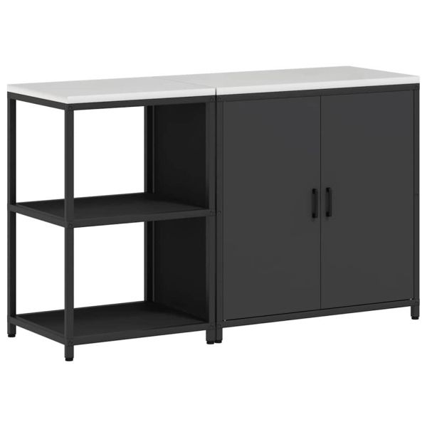 Комплект за кухненско съхранение с рафт с врата 2 pcs Черно