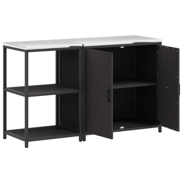 Комплект за кухненско съхранение с рафт с врата 2 pcs Черно