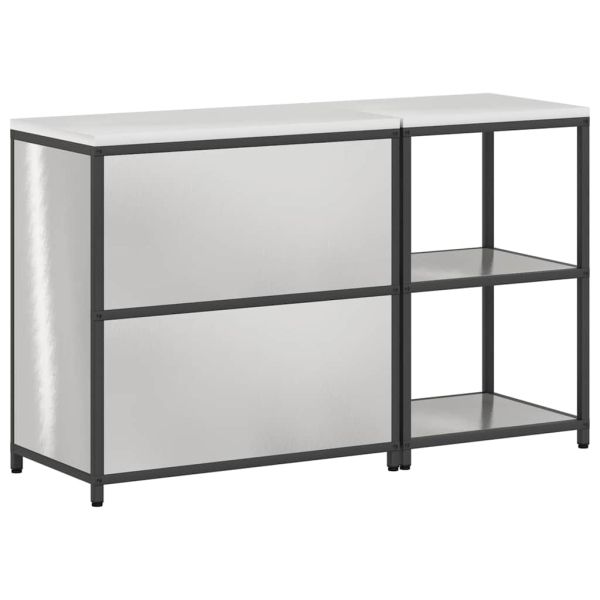 Комплект за кухненско съхранение с рафт с врата 2 pcs Сребрист