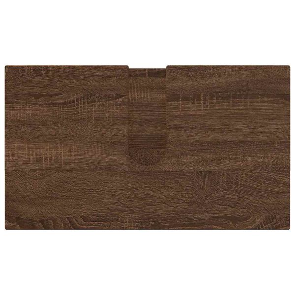 Комплект мебели за баня 3 pcs Кафяв дъб Инженерно дърво & Метал