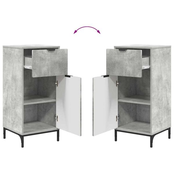 Комплект мебели за баня с чекмедже с рафт 2 pcs Циментено сиво