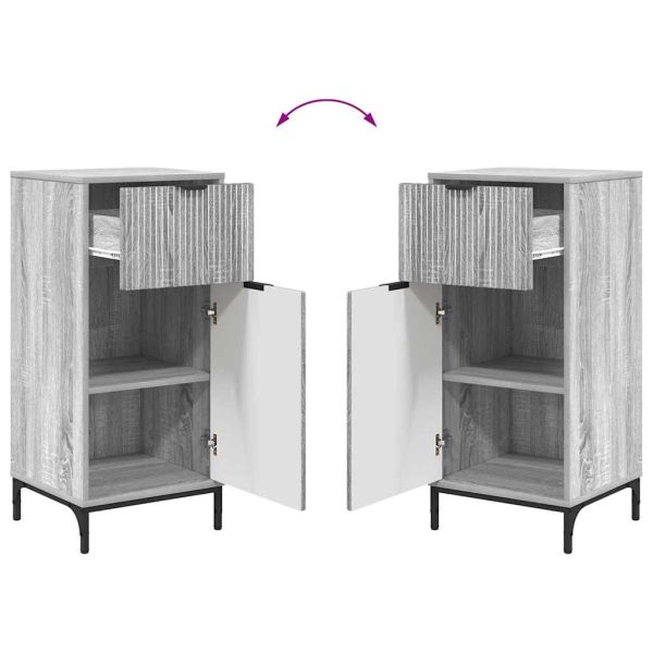 Комплект мебели за баня с чекмедже с рафт 2 pcs Сив Сонома