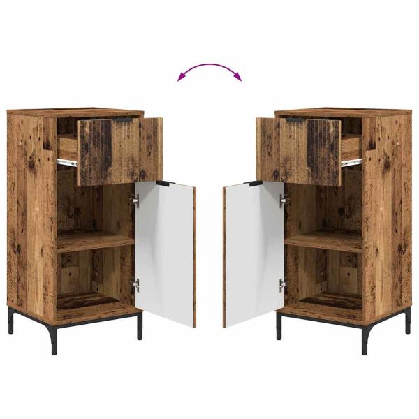 Комплект мебели за баня с чекмедже с рафт 2 pcs Старо дърво